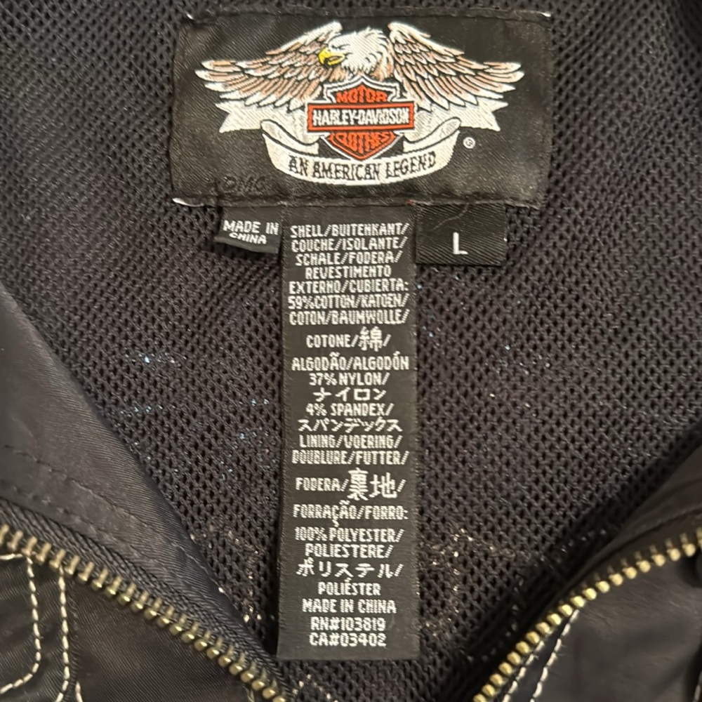 Harley Davidson Zip Jacket Black bedazzled Blue
EMBROIDERED Women’s L Baddie - Picture 2 of 14